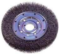 8" Diameter - 1-1/4" Arbor Hole - Crimped Steel Wire Straight Wheel - Makers Industrial Supply