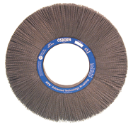 12" Diameter - 4-1/4" Arbor Hole - Rd Crimped Nylon Abrasive Straight Wheel - Makers Industrial Supply