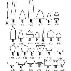 ‎1/4″ × 1 1/2″ Shank-7/8″ × 2″ - A11 - Aluminum Oxide Mounted Point - Makers Industrial Supply
