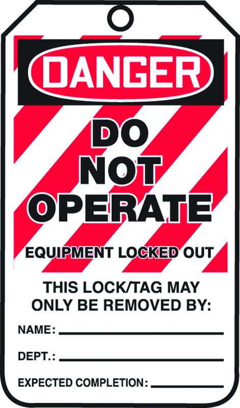 Lockout Tag, Danger Do Not Operate Equipment Locked Out, 25/Pk, Plastic - Makers Industrial Supply