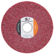 6 x 1/2 x 1'' - Medium Grit - Aluminum Oxide Metal Finishing Non-Woven Wheel - Makers Industrial Supply