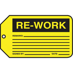 Production Control Tag, Re-Work, 25/Pk, Cardstock - Makers Industrial Supply