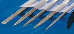 2-3/4'' Diamond Length - 5-1/2'' OAL (Various) - Medium Grit - 5 pc. Set Diamond Needle File - Makers Industrial Supply