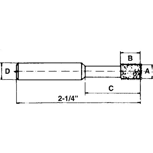 ‎0.130″ × 0.197″ × 1/8″-120 Grit - Cubic Boron Nitride Jig Grinding Mandrel - Makers Industrial Supply