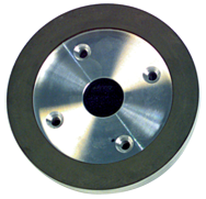 6 x 3/4 x 1-1/4'' - 1/16'' Abrasive Depth - 220 Grit - 3/4 Rim Plate Type 6A2C Mounted Diamond Wheel - Makers Industrial Supply