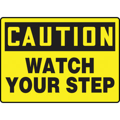 Sign, Caution Watch Your Step, 10″ × 14″, Vinyl - Makers Industrial Supply