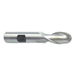 9/16'' Dia. - 3'' OAL - Uncoated HSS - Ball End SE EM - 2 FL - Makers Industrial Supply