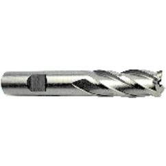 14.5mm Dia. x 3-3/8 Overall Length 4-Flute Square End High Speed Steel SE End Mill-Round Shank-Non-Center Cut-Uncoated - Makers Industrial Supply