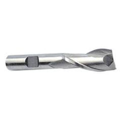 22mm Dia. x 3-3/4 Overall Length 2-Flute Square End High Speed Steel SE End Mill-Round Shank-Center Cut-Uncoated - Makers Industrial Supply