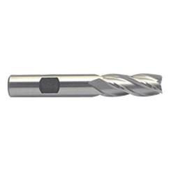 7/16 Dia. x 3-1/4 Overall Length 4-Flute Square End M-42 Cobalt SE End Mill-Round Shank-Center Cut-Uncoated - Makers Industrial Supply