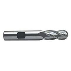 5/8'' Dia. - 3-3/4'' OAL - Uncoated M-42 Cobalt - Ball End SE EM - 4 FL - Makers Industrial Supply