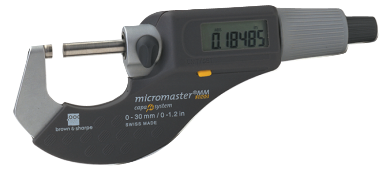 1 - 2" / 25 - 50mm Measuring Range - .0002 Accur. - Friction Thimble - Carbide Face - Micromaster Electronic Outside Micrometer - Makers Industrial Supply