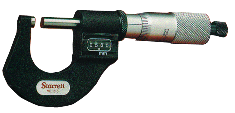 #T216XRL-1 - 0 - 1'' Measuring Range - .0001 Graduation - Ratchet Thimble - Carbide Face - Digital Outside Micrometer - Makers Industrial Supply