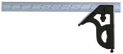 #C434-12-16R - 12'' - 16R Graduation - Chrome Blade - 4 Piece Combination Square Set - Makers Industrial Supply