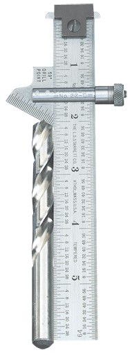 #22C - 6" Length; 59° Bevel Head (Graduation in 32nds) - Drill Point Gage - Makers Industrial Supply