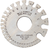 #188 - English Standard: 1 to 36 Gage - Wire Gage - Makers Industrial Supply