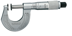 #256MRL-25 -  0 - 25mm Measuring Range - .01mm Graduation - Ratchet Thimble - High Speed Steel Face - Disc Micrometer - Makers Industrial Supply