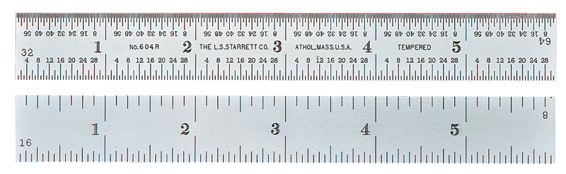 #C335S-300 - 300mm Long - 35 Graduation - 1'' Wide - Semi-Flexible Rule - Makers Industrial Supply