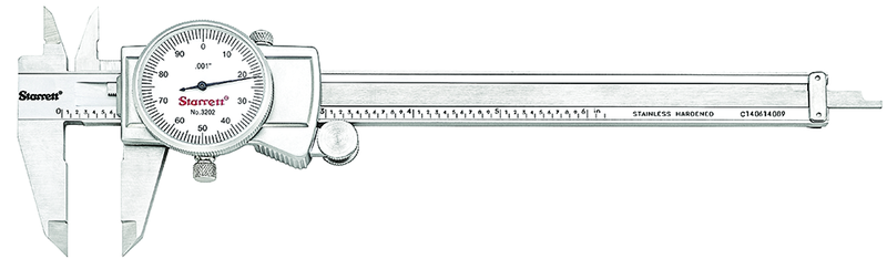 #3202-6 -  0 - 6" Stainless Steel Dial Caliper with .001" Graduation - Makers Industrial Supply