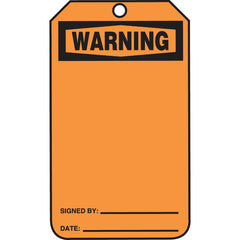 Safety Tag, Warning (Blank), 25/Pk, Cardstock - Makers Industrial Supply