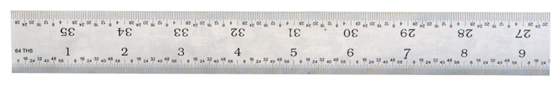 #162-048 - 48'' Long - 16R Graduation - 1-1/4'' Wide - Steel Scale - Makers Industrial Supply