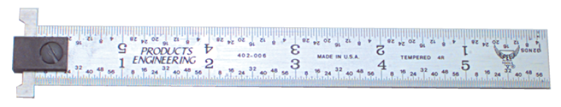 #402-H18 - 18'' Long - 4R Graduation - 1-1/8'' Wide - Hook Rule - Makers Industrial Supply