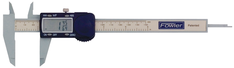 0 - 6" / 0 - 150mm Measuring Range (.0005" / .01mm; fractions in 1/64 increments Res.) - Poly-Cal Electronic Caliper - Makers Industrial Supply