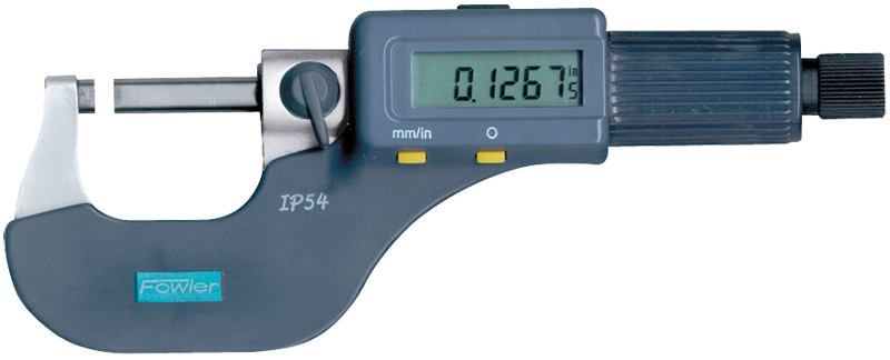 0 - 3" / 0 - 75mm Measuring Range - .00005/.001mm Resolution - Friction Thimble - Carbide Face - Electronic Coolant Outside Micrometer Set with SPC - Makers Industrial Supply