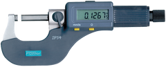 1 - 2" / 25 - 50mm Measuring Range - .00005/.001mm Resolution - Friction Thimble - Carbide Face - Electronic Coolant Proof Outside Micrometer with SPC - Makers Industrial Supply