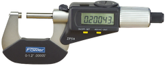 0 - 1"/0 - 25mm Measuring Range - .00005"/.001mm Resolution - Ratchet Thimble - Carbide Face - Electronic 4-Way Reading Outside Micrometer with SPC - Makers Industrial Supply