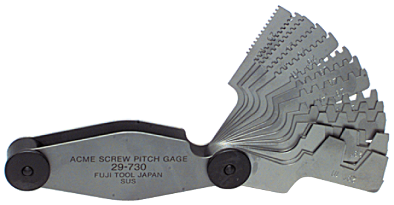 #615-6327 - 16 Leaves - Metric Pitch - Acme Screw Thread Gage - Makers Industrial Supply