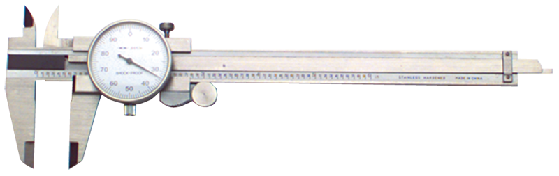 0 - 4'' Measuring Range (.001 Grad.) - Stainless Steel Dial Caliper - Makers Industrial Supply