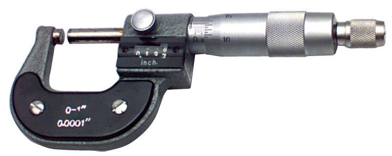 1 - 2'' Measuring Range - .0001 Graduation - Ratchet Thimble - Carbide Face - Digital Outsite Micrometer - Makers Industrial Supply