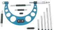 12 - 16'' Measuring Range - .001 Graduation - Ratchet Thimble - Carbide Face - Interchangeable Anvil Micrometer - Makers Industrial Supply