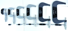 0 - 6'' Measuring Range - .0001 Graduation - Ratchet Thimble - Carbide Face - Outside Micrometer Set - Makers Industrial Supply