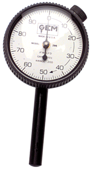 .200 Total Range - 0-100 Dial Reading - Back Plunger Dial Indicator - Makers Industrial Supply