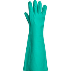 Nitrile-treated gloves that resist chemicals in a wide range of temperatures