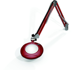 Green-Lite® 5" Blazing Red Round LED Magnifier; 43" Reach; Table Edge Clamp - Makers Industrial Supply