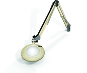 Green-Lite® 5" Shadow White Round LED Magnifier; 43" Reach; Table Edge Clamp - Makers Industrial Supply