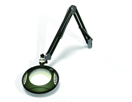 Green-Lite® 6" Racing Green Round LED Magnifier; 43" Reach; Table Edge Clamp - Makers Industrial Supply