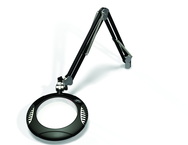Green-Lite® 7-1/2" Black Round LED Magnifier; 43" Reach; Table Edge Clamp - Makers Industrial Supply