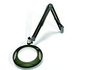Green-Lite® 7-1/2" Racing Green Round LED Magnifier; 43" Reach; Table Edge Clamp - Makers Industrial Supply