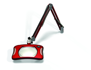 Green-Lite® 7" x 5-1/4"Blazing Red Rectangular LED Magnifier; 43" Reach; Table Edge Clamp - Makers Industrial Supply