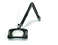 Green-Lite® 7" x 5-1/4"Black Rectangular LED Magnifier; 43" Reach; Table Edge Clamp - Makers Industrial Supply