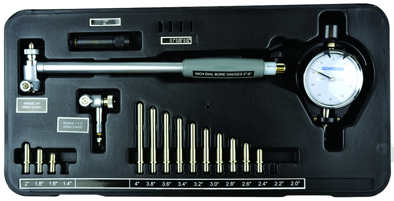 35-150mm Dial Bore Gage Set - .01mm Graduation - Extended Range - Makers Industrial Supply