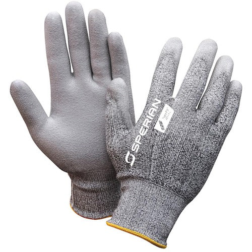 Small Gloves-Pure Fit - 13 Cut Lightweight Gray Cut Resistant High Performance Polyethylene (HPPE) Fiber Shell With Gray Polyurethane Palm And Fingertip Coating - Makers Industrial Supply