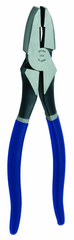 8-1/2" Linesmen Plier w/Side Cutters; Double-Dipped Plastic Handle - Makers Industrial Supply