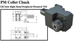 PM Collet Chuck (ER Style Right Hand Peripheral Mounted VDI) - Part #: PM53.4032ER - Makers Industrial Supply