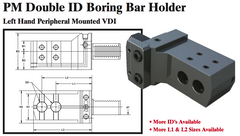 PM Double ID Boring Bar Holder (Left Hand Peripheral Mounted VDI) - Part #: PM91.4025L - Makers Industrial Supply
