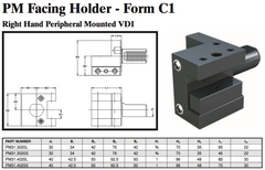 PM Facing Holder - Form C1 (Right Hand Peripheral Mounted VDI) - Part #: PM31.3020S - Makers Industrial Supply